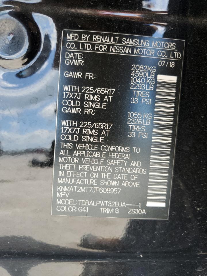 2018 Nissan Rogue S VIN: KNMAT2MT7JP608957 Lot: 55555854