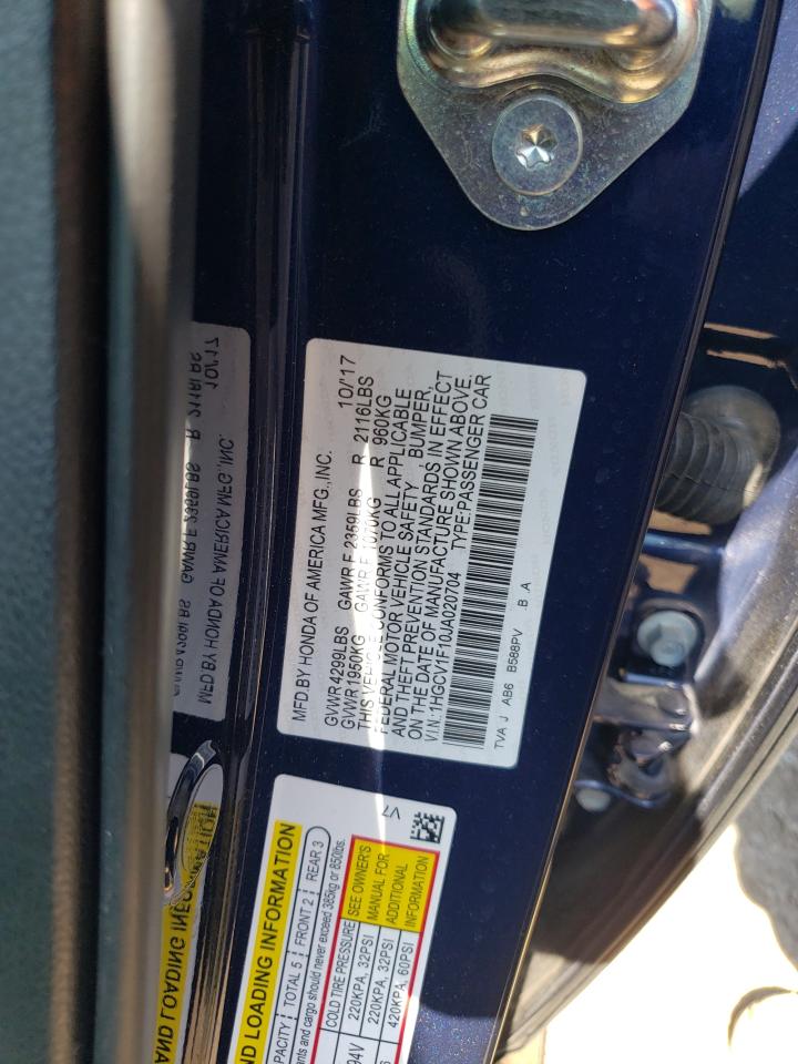 1HGCV1F10JA020704 2018 Honda Accord Lx