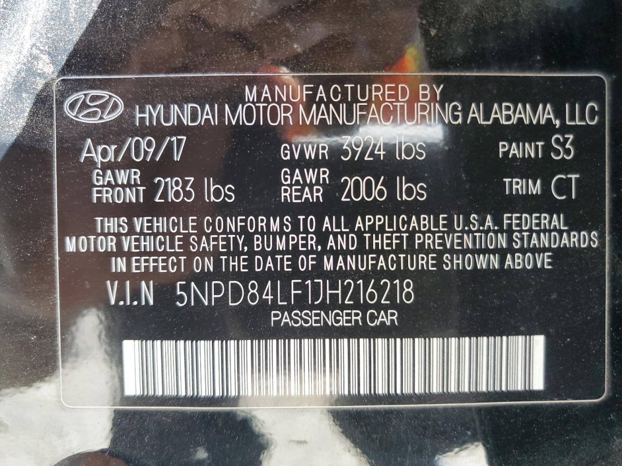 VIN 5NPD84LF1JH216218 2018 HYUNDAI ELANTRA no.13