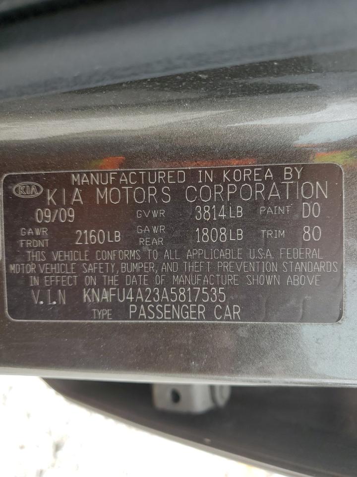 2010 Kia Forte Ex VIN: KNAFU4A23A5817535 Lot: 53910484