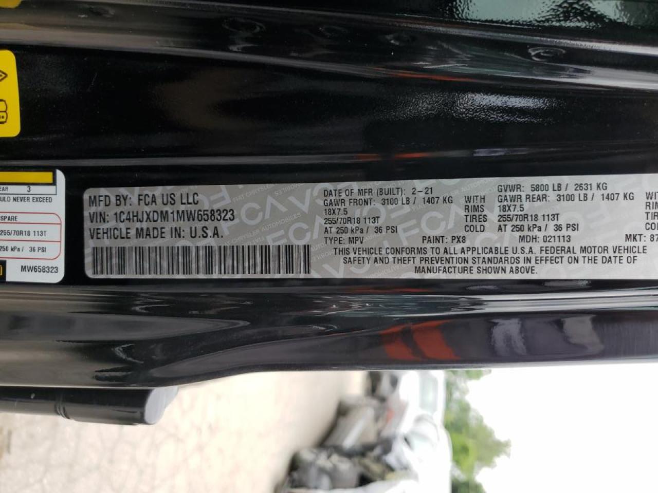 2021 Jeep Wrangler Unlimited Sport VIN: 1C4HJXDM1MW658323 Lot: 69552594