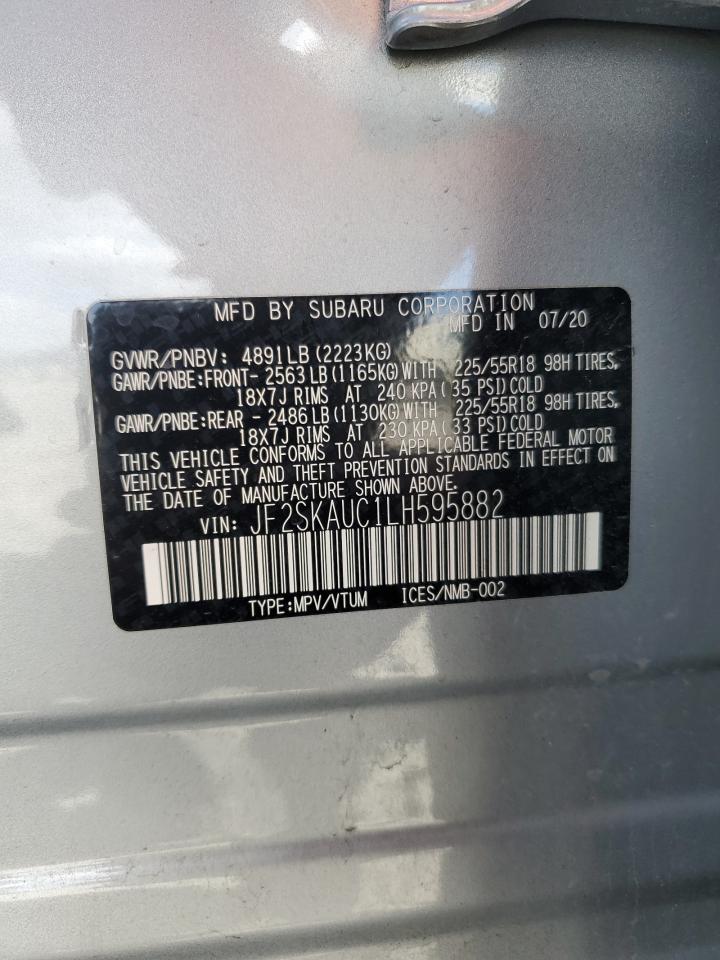 2020 Subaru Forester Limited VIN: JF2SKAUC1LH595882 Lot: 52386194