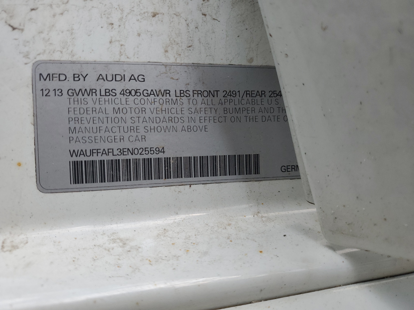 WAUFFAFL3EN025594 2014 Audi A4 Premium Plus