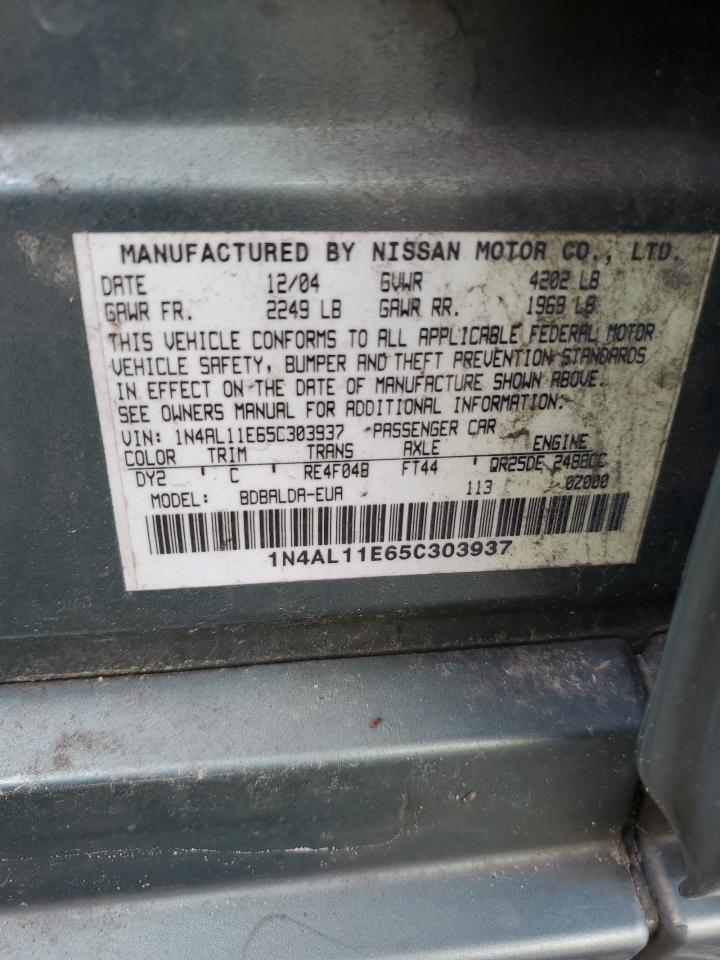 2005 Nissan Altima S VIN: 1N4AL11E65C303937 Lot: 55200174