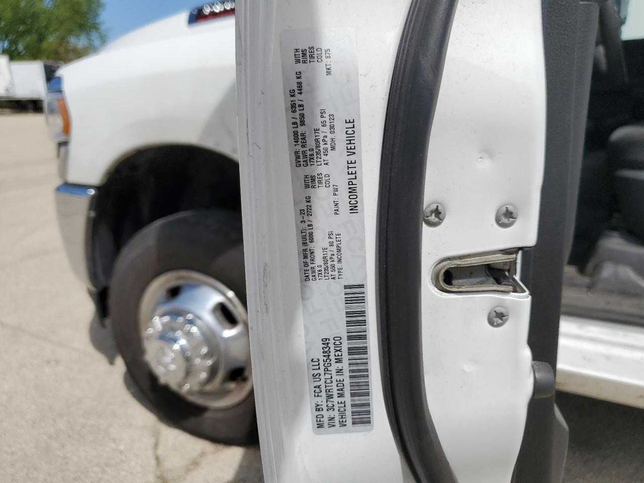 2023 Ram 3500 VIN: 3C7WRTCL7PG548349 Lot: 53075404