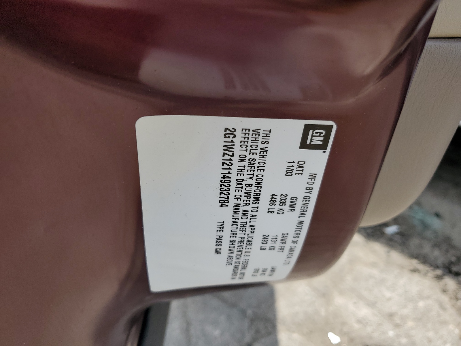 2G1WZ121149232784 2004 Chevrolet Monte Carlo Ss Supercharged