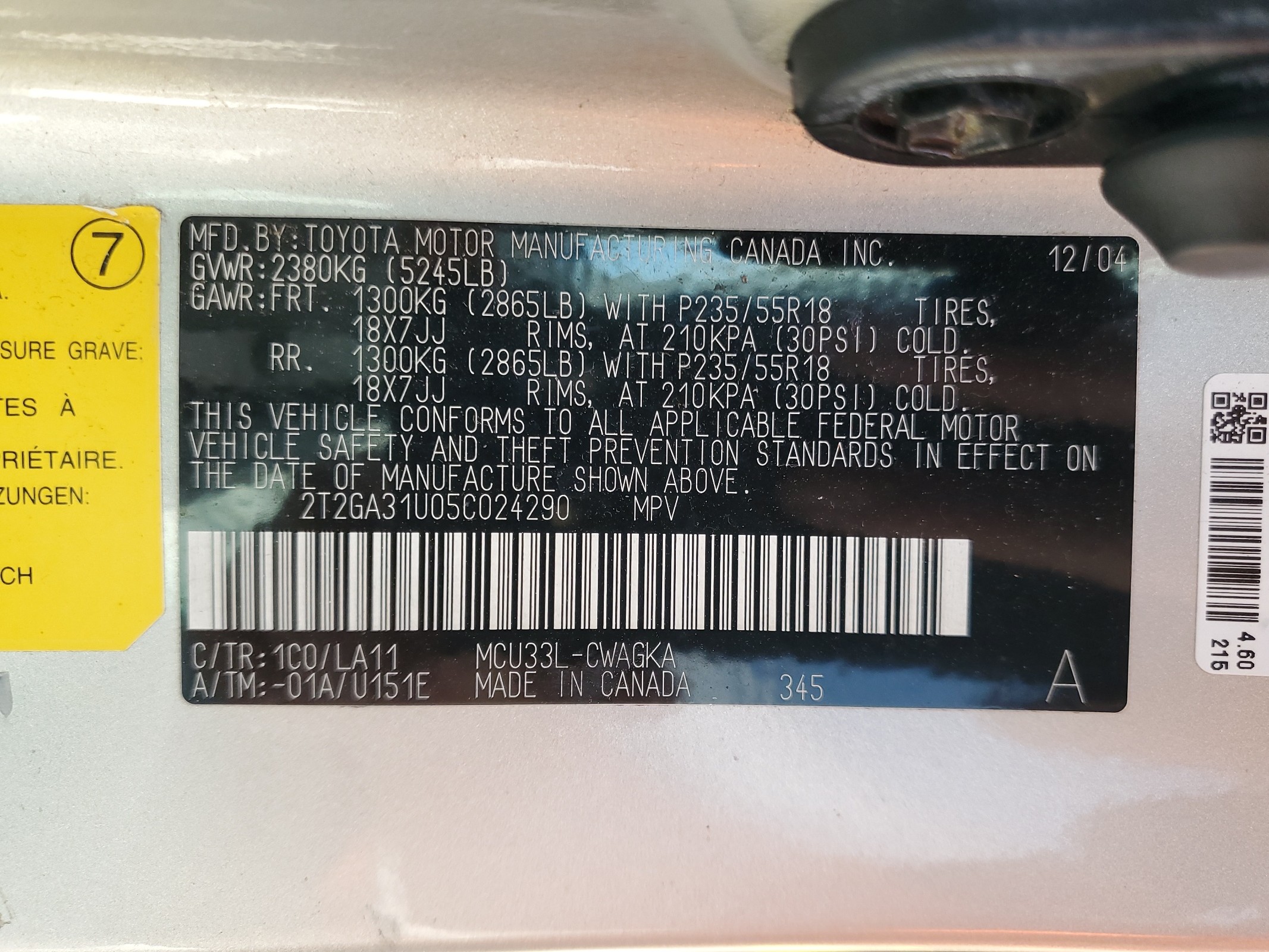 2T2GA31U05C024290 2005 Lexus Rx 330