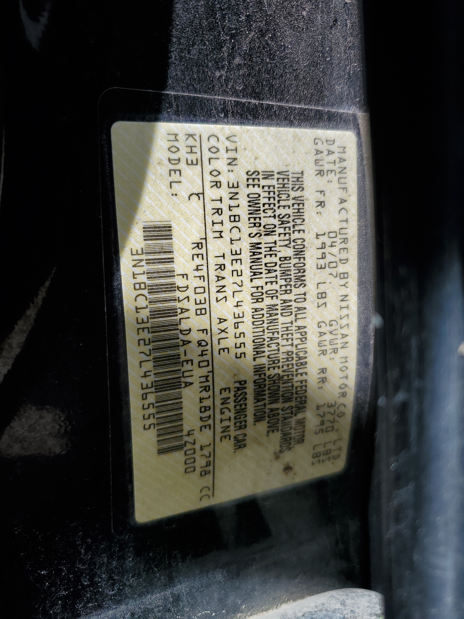 3N1BC13E27L436555 2007 Nissan Versa S