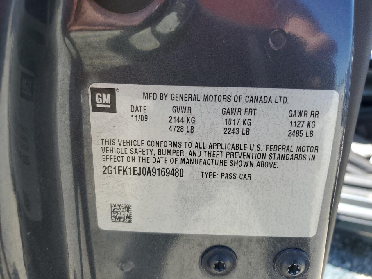 2010 Chevrolet Camaro Ss VIN: 2G1FK1EJ0A9169480 Lot: 55492644