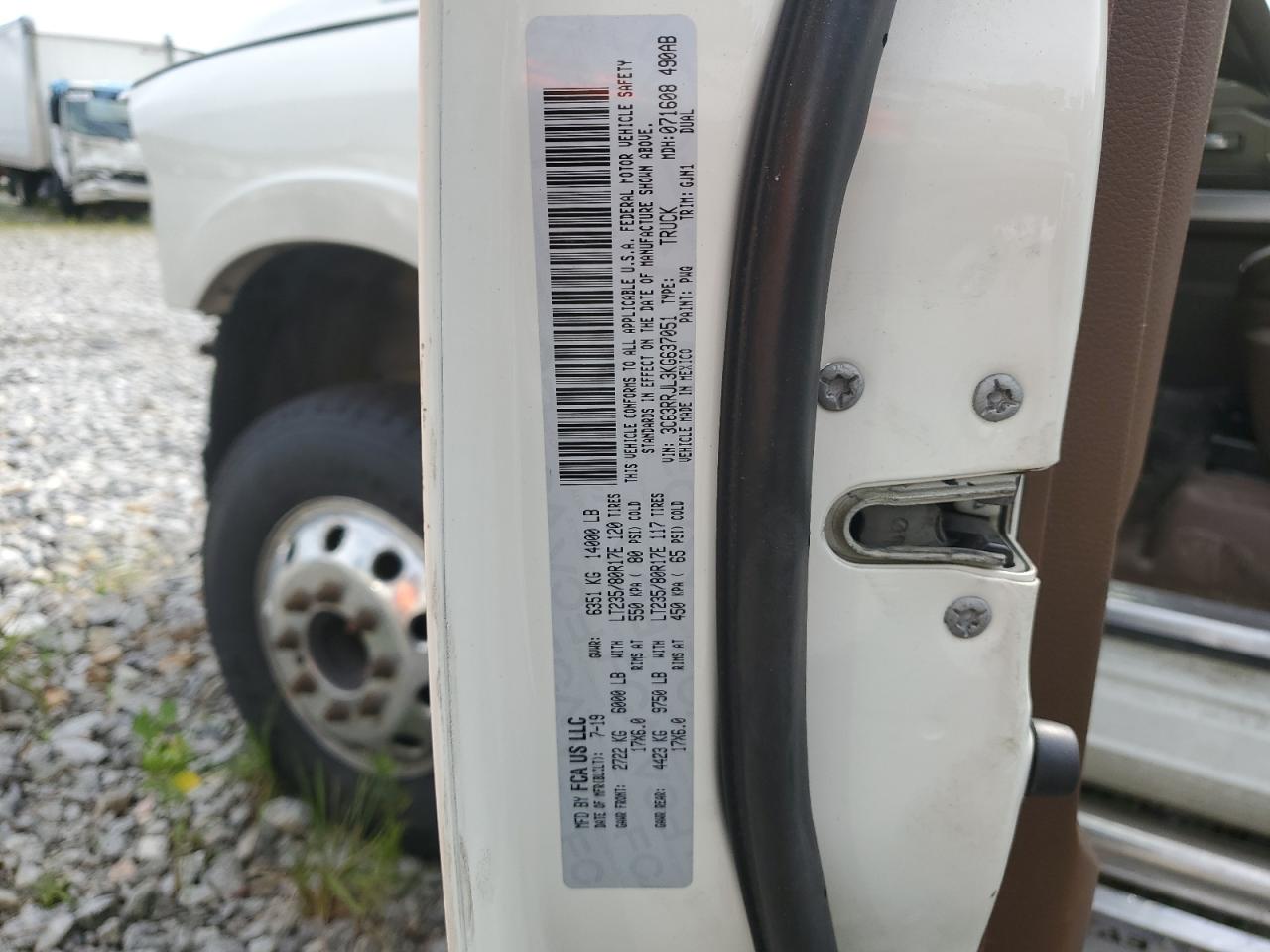 2019 Ram 3500 Laramie VIN: 3C63RRJL3KG637051 Lot: 54353984