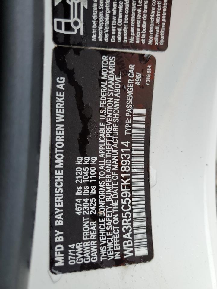 2015 BMW 435 Xi VIN: WBA3R5C59FK189314 Lot: 54567094