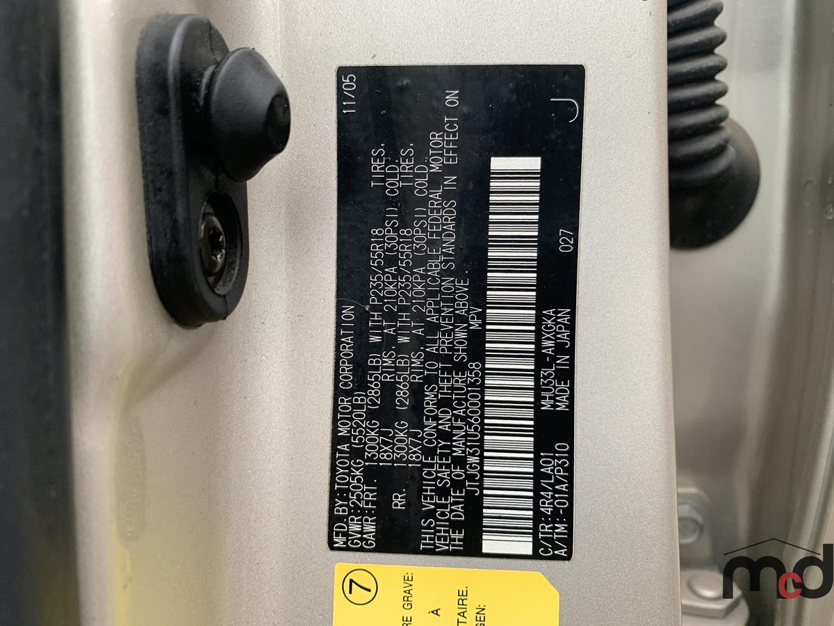 JTJGW31U560001358 2006 Lexus Rx 400