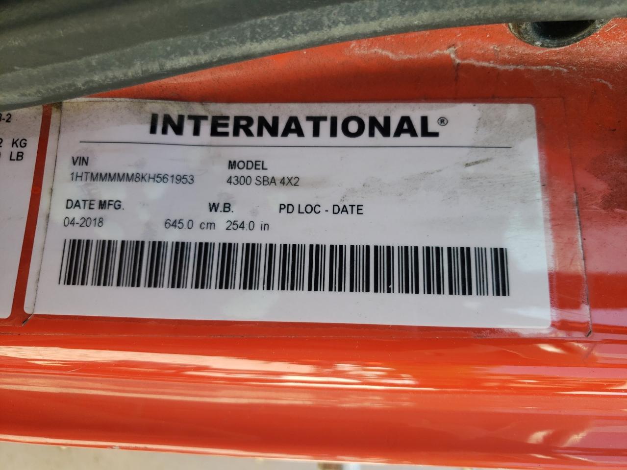 2019 International 4000 4300 VIN: 1HTMMMMM8KH561953 Lot: 55142664