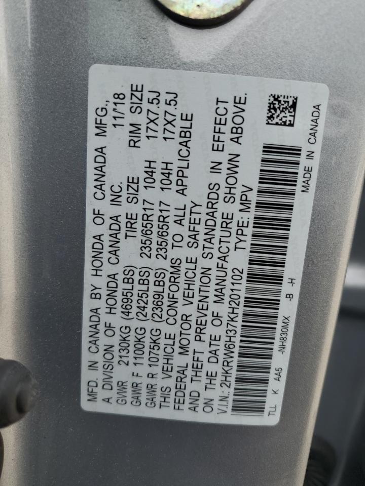 2HKRW6H37KH201102 2019 Honda Cr-V Lx