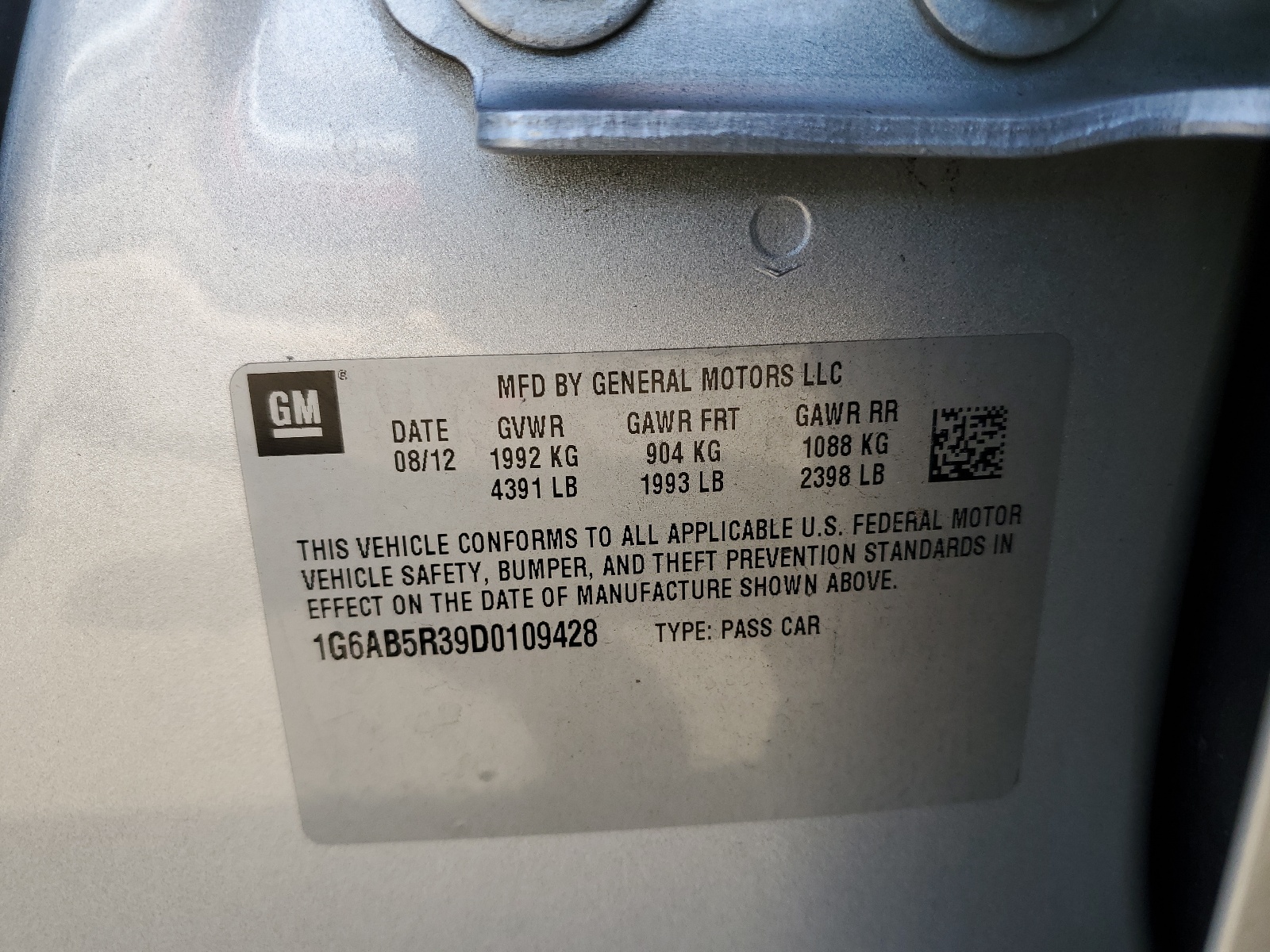 1G6AB5R39D0109428 2013 Cadillac Ats Luxury