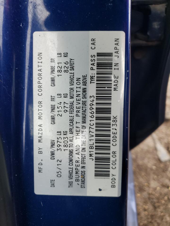 2012 Mazda 3 I VIN: JM1BL1V77C1669943 Lot: 53460274