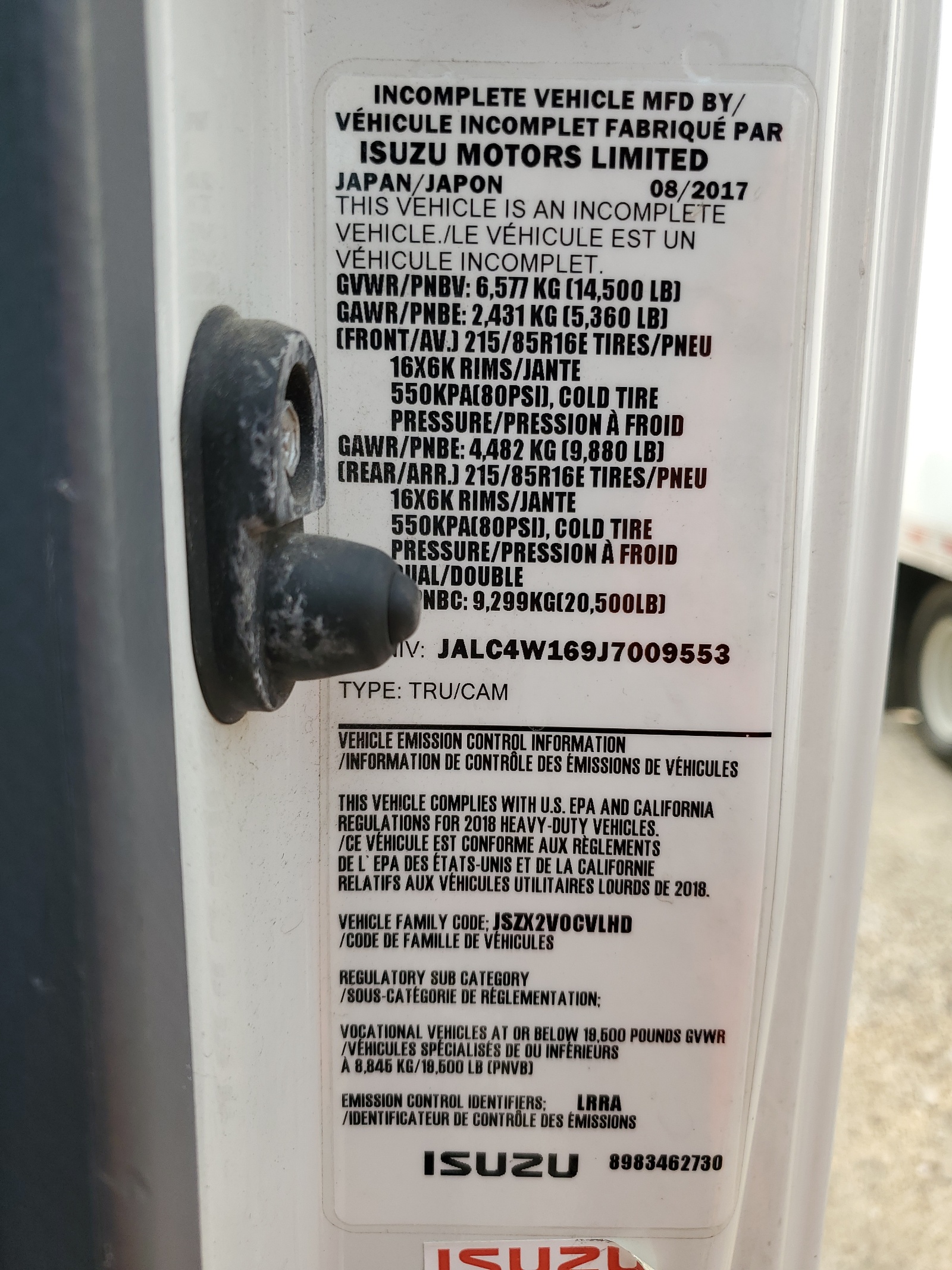 JALC4W169J7009553 2018 Isuzu Npr Hd