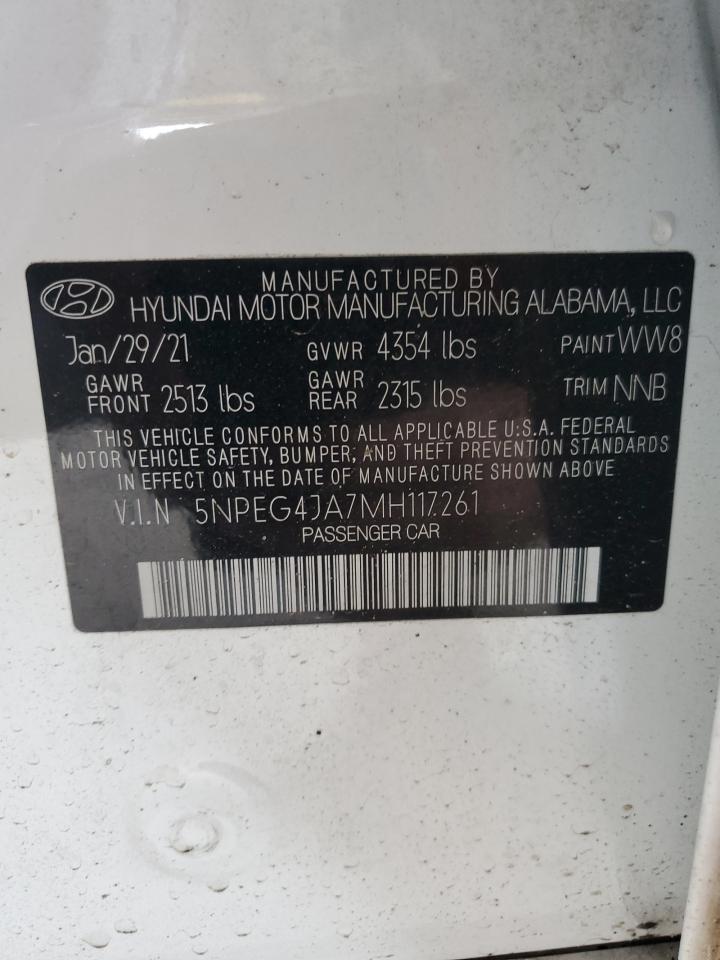 5NPEG4JA7MH117261 2021 Hyundai Sonata Se