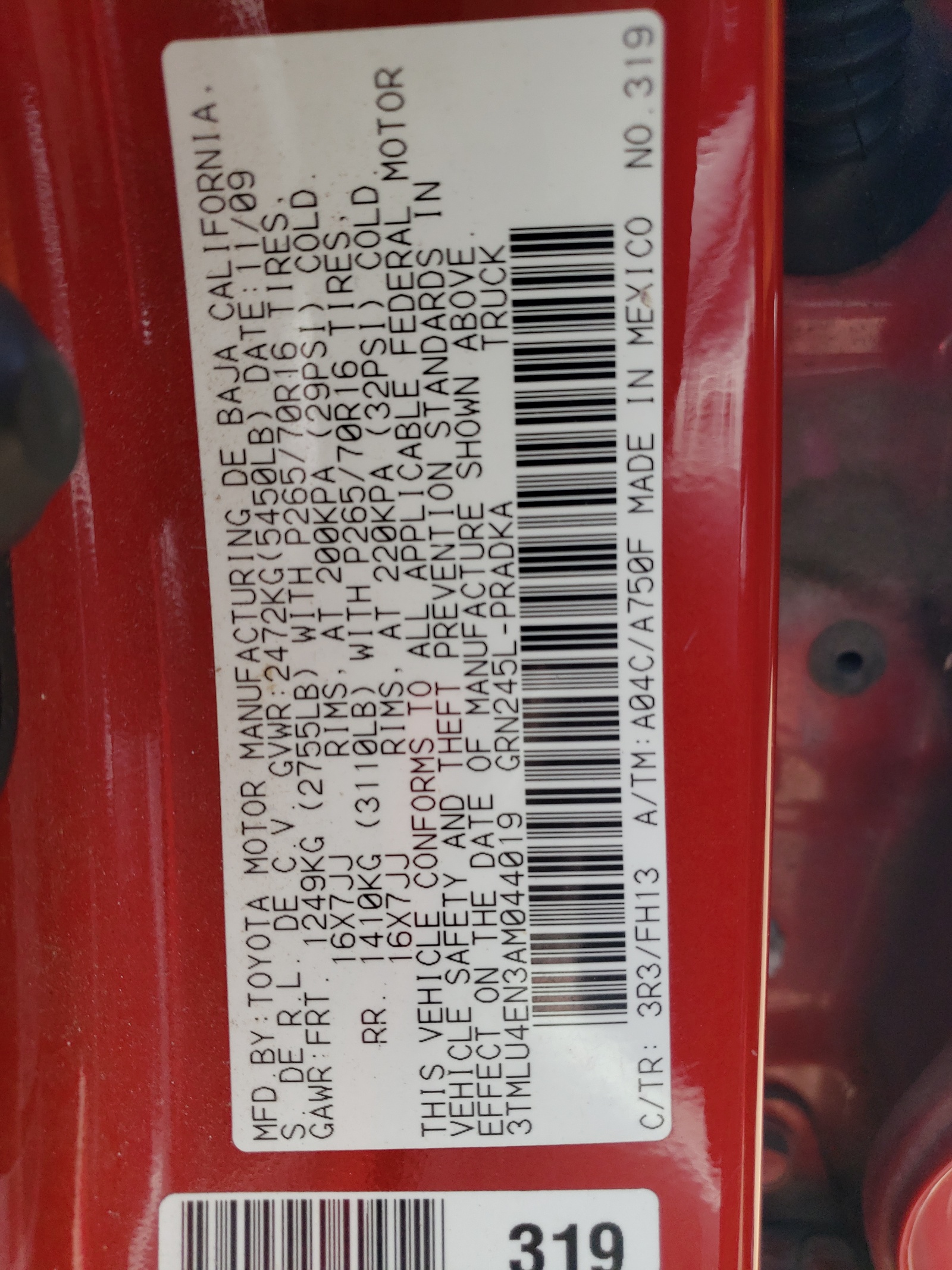 3TMLU4EN3AM044019 2010 Toyota Tacoma Double Cab