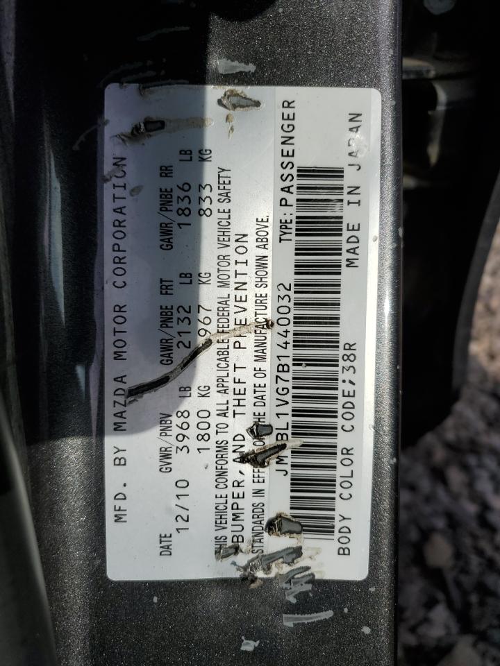 2011 Mazda 3 I VIN: JM1BL1VG7B1440032 Lot: 54951454