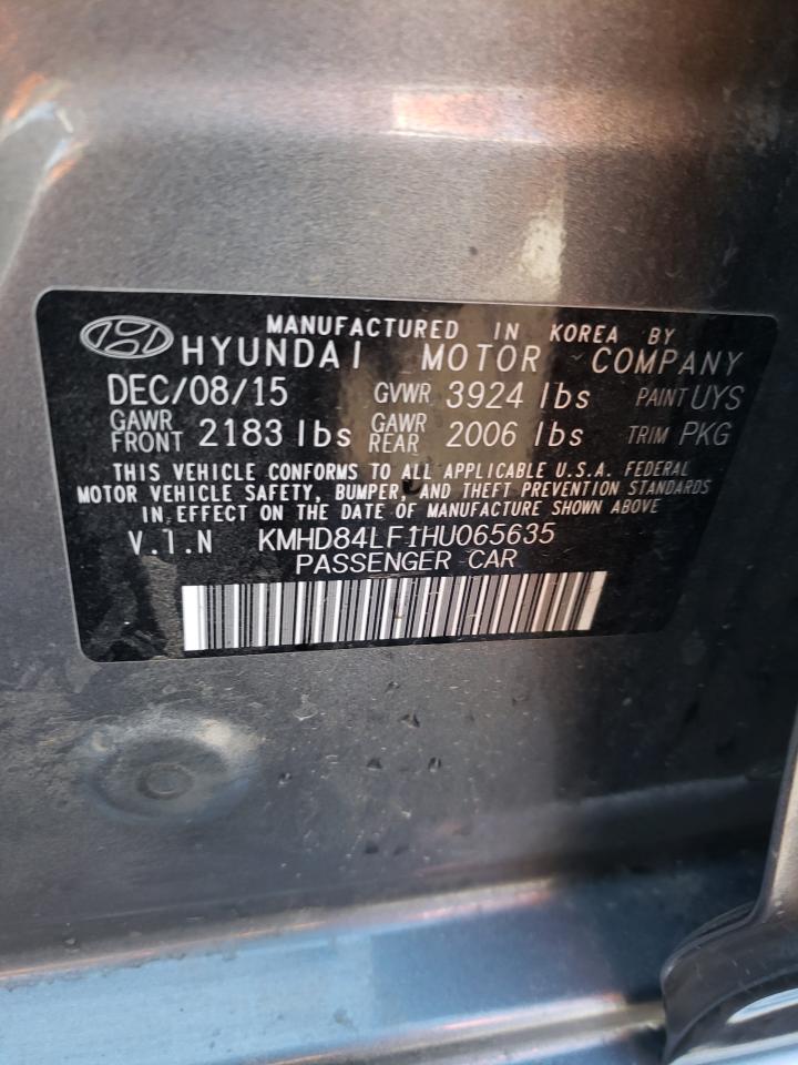 2017 Hyundai Elantra Se VIN: KMHD84LF1HU065635 Lot: 54778764