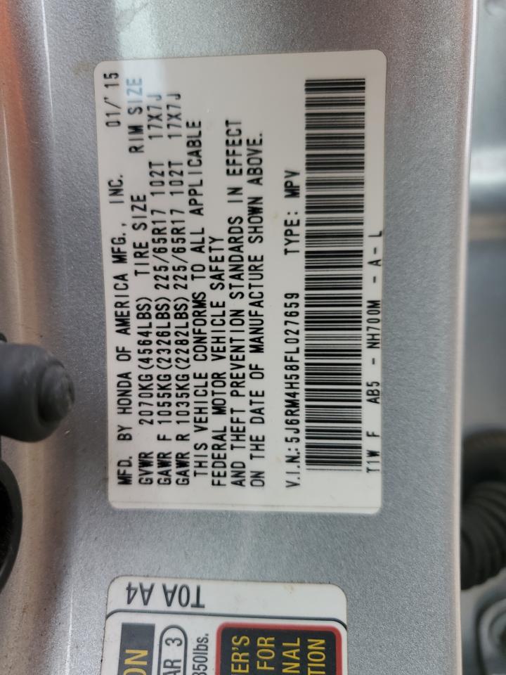 2015 Honda Cr-V Ex VIN: 5J6RM4H58FL027659 Lot: 55149474