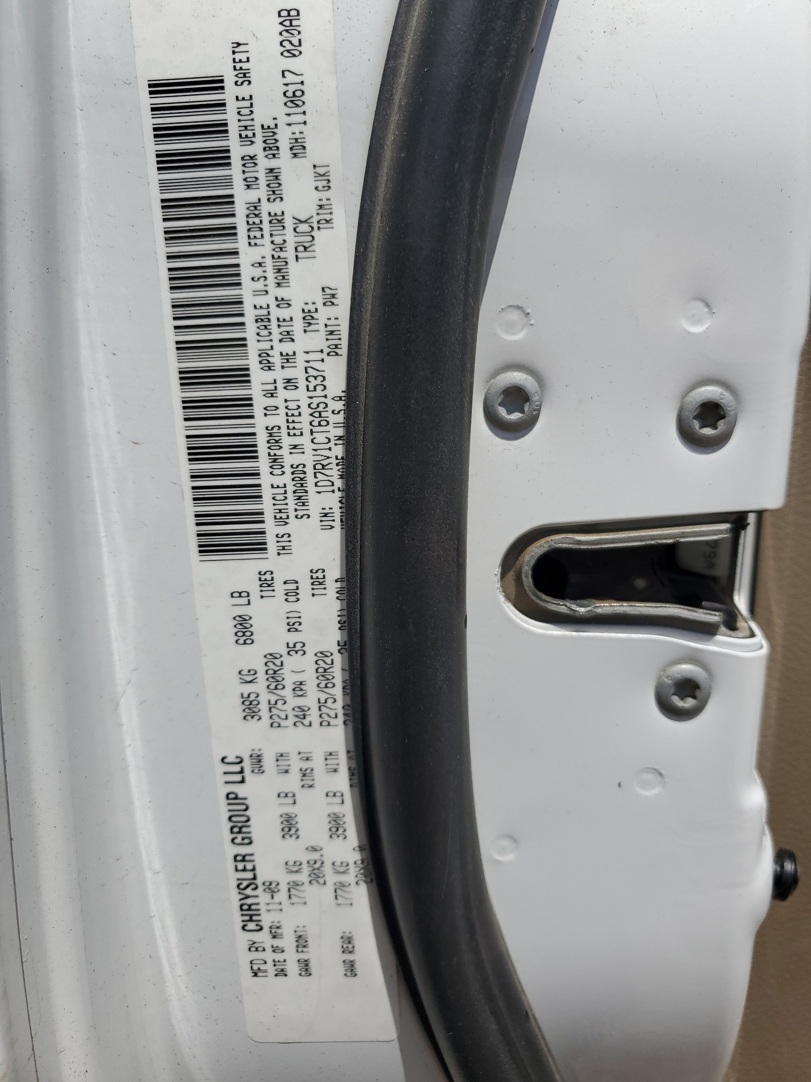 1D7RV1CT6AS153711 2010 Dodge Ram 1500