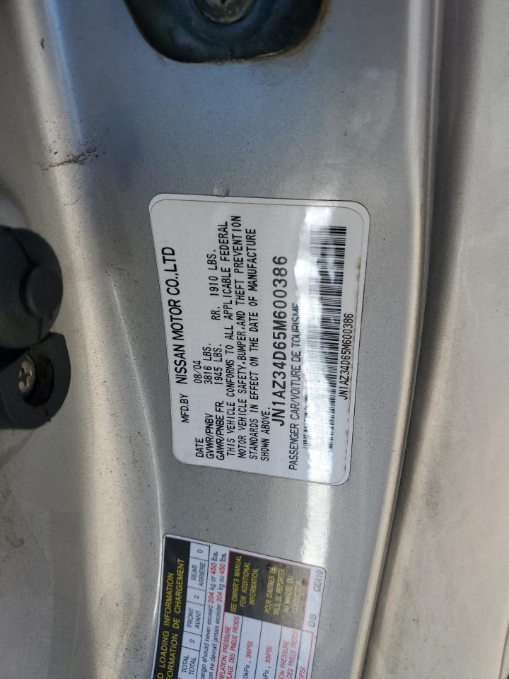 2005 Nissan 350Z Coupe VIN: JN1AZ34D65M600386 Lot: 56625614