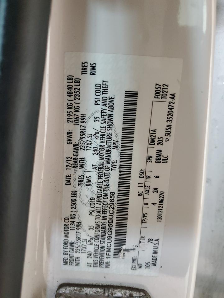 2013 Ford Escape Se VIN: 1FMCU9G95DUC29858 Lot: 52804034