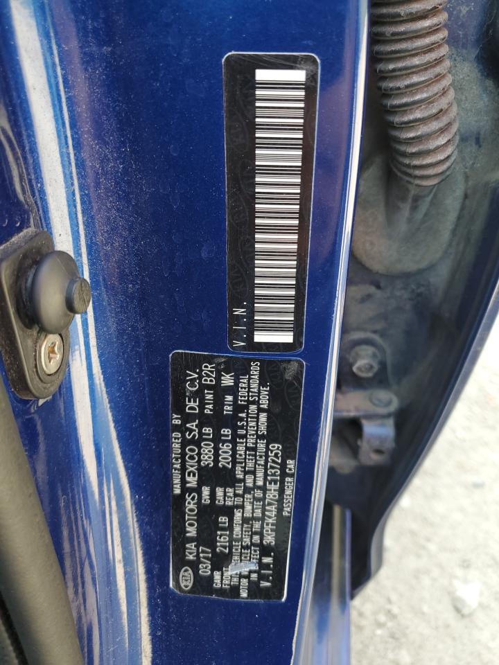 2017 Kia Forte Lx VIN: 3KPFK4A78HE137259 Lot: 55302174