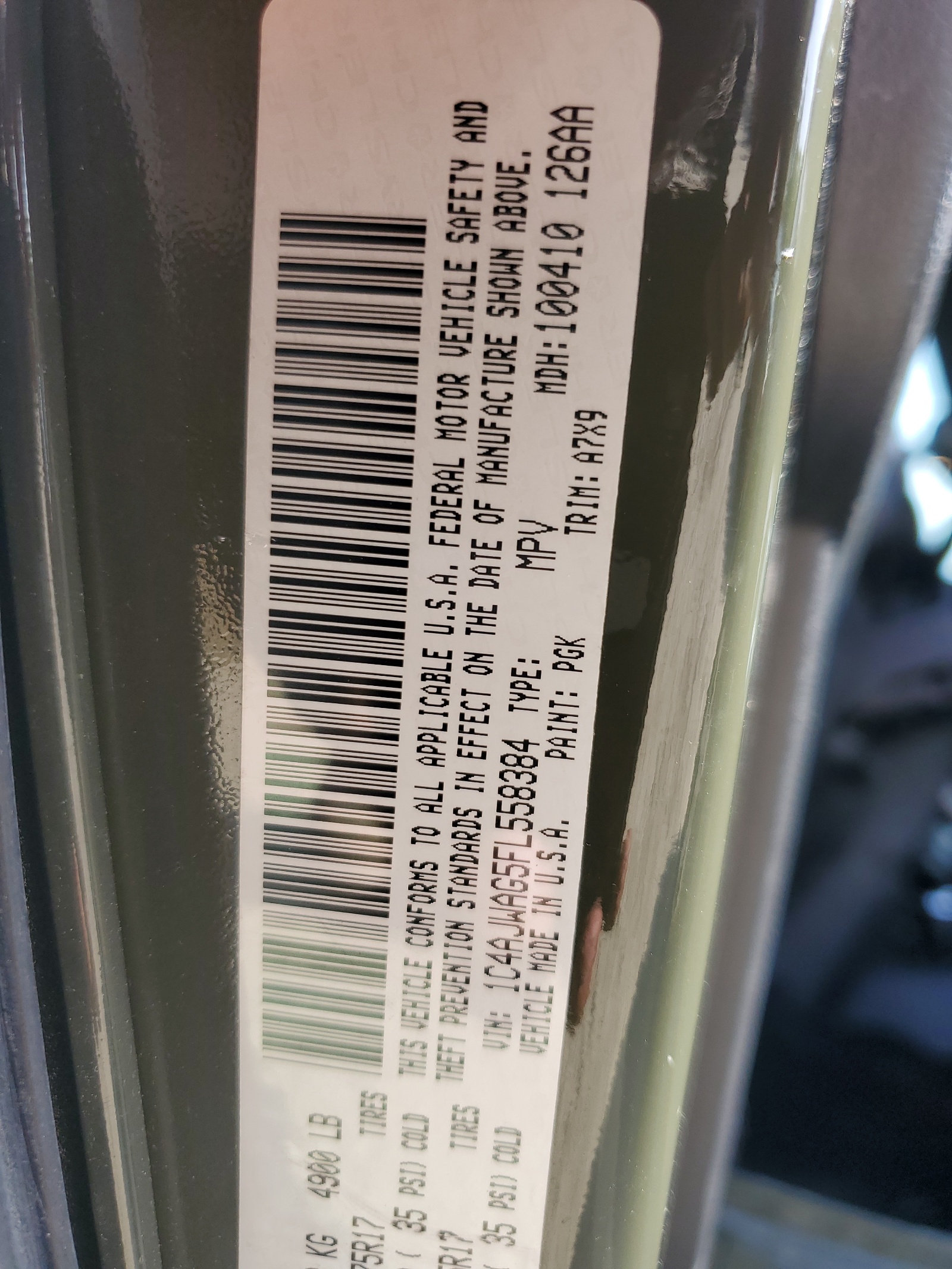 1C4AJWAG5FL558384 2015 Jeep Wrangler Sport