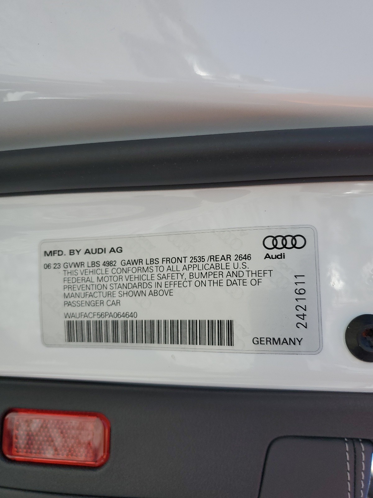 WAUFACF56PA064640 2023 Audi A5 Premium Plus 45