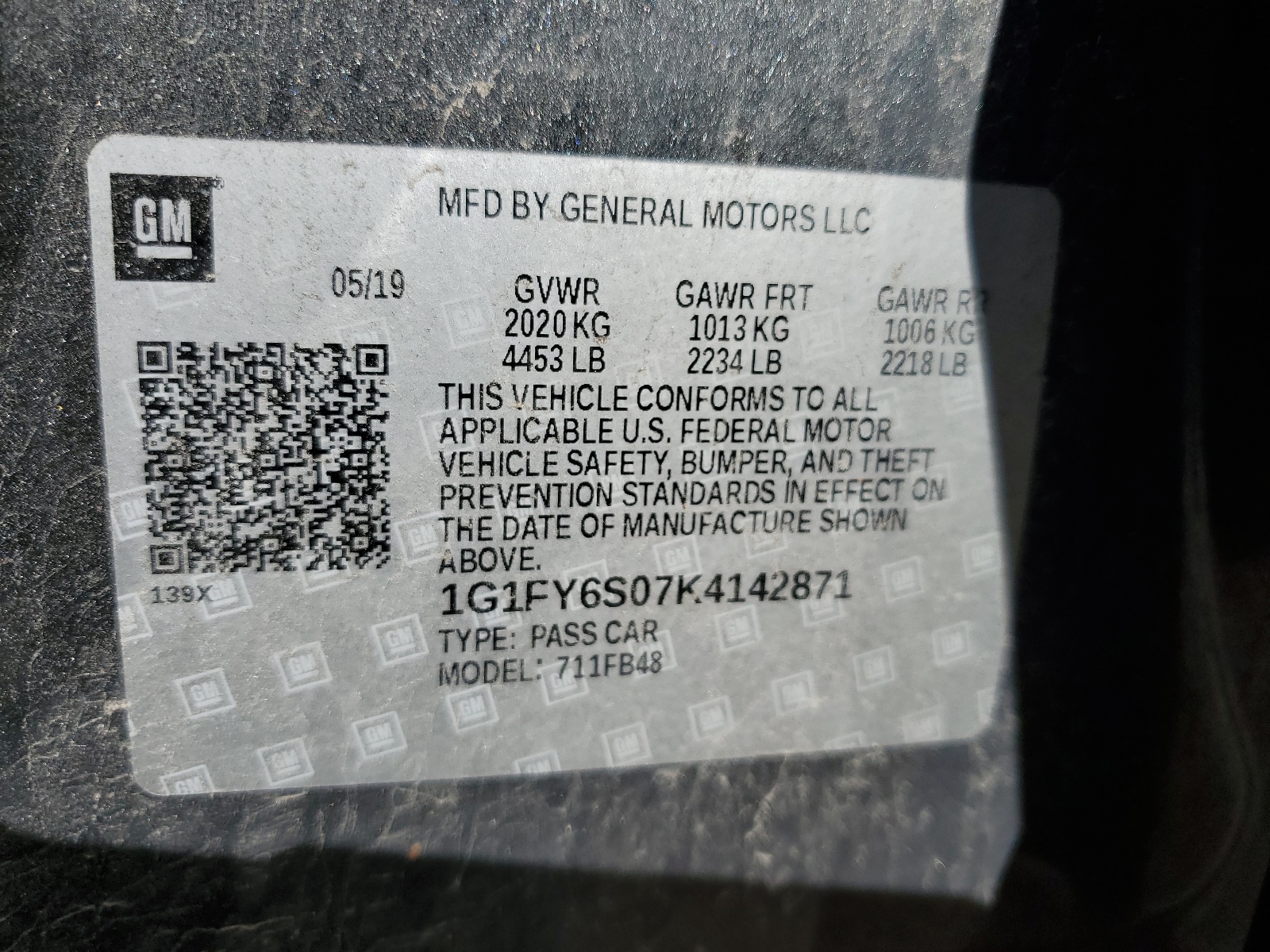 1G1FY6S07K4142871 2019 Chevrolet Bolt Ev Lt