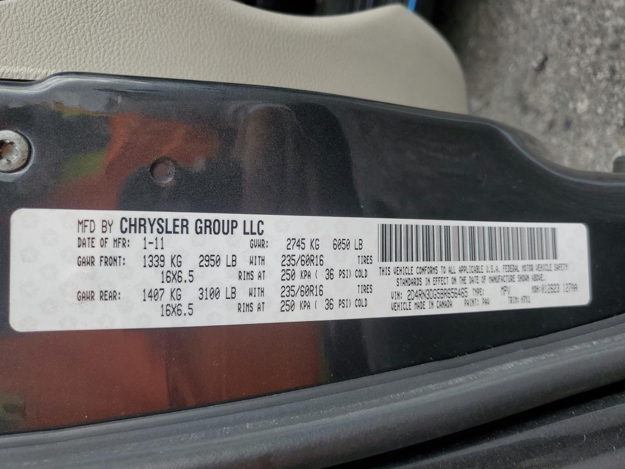 2011 Dodge Grand Caravan Mainstreet VIN: 2D4RN3DG5BR656465 Lot: 54284094