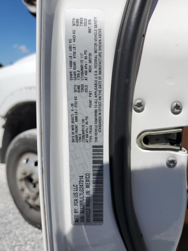 2020 Ram 3500 Laramie VIN: 3C63RRJL7LG247314 Lot: 56138524