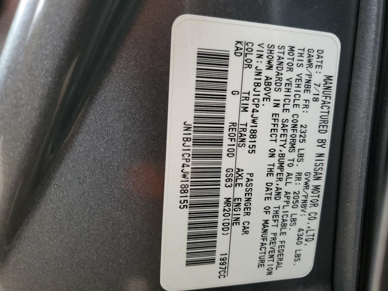 2018 Nissan Rogue Sport S VIN: JN1BJ1CP4JW188155 Lot: 55022344