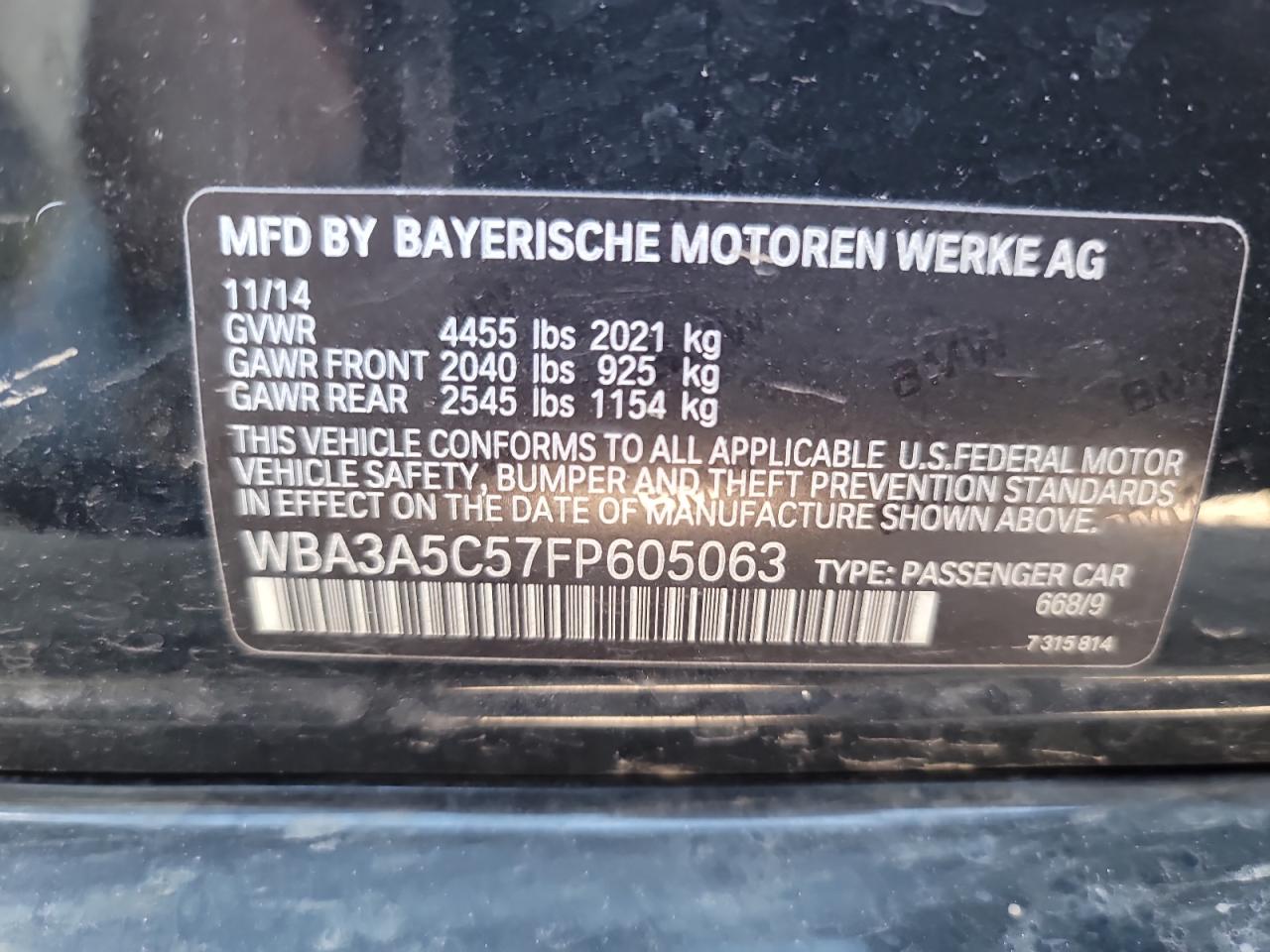 WBA3A5C57FP605063 2015 BMW 328 I