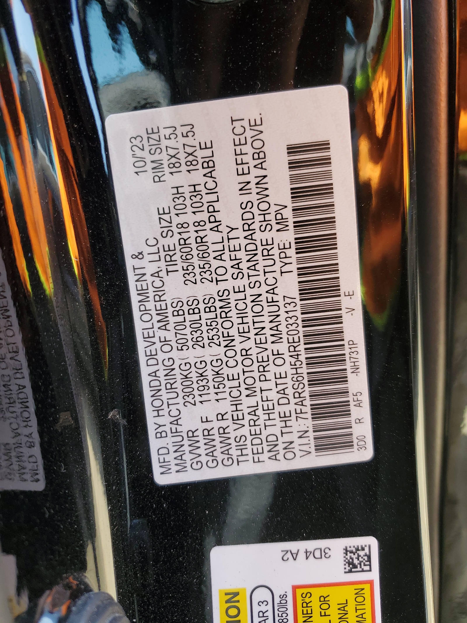 7FARS6H54RE033137 2024 Honda Cr-V Sport