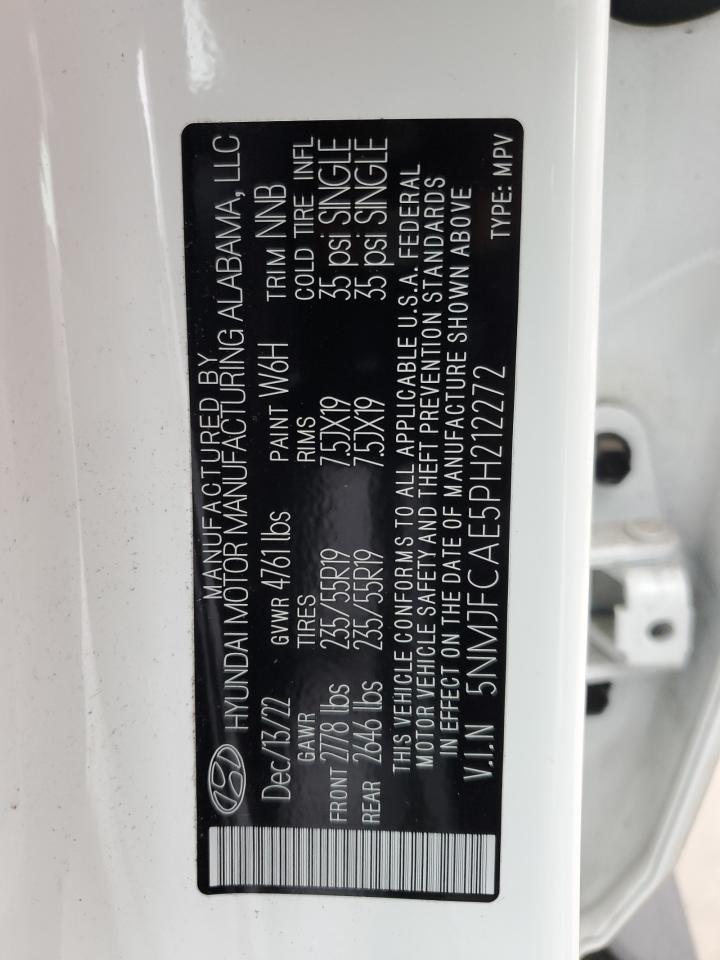 2023 Hyundai Tucson Sel VIN: 5NMJFCAE5PH212272 Lot: 56685404