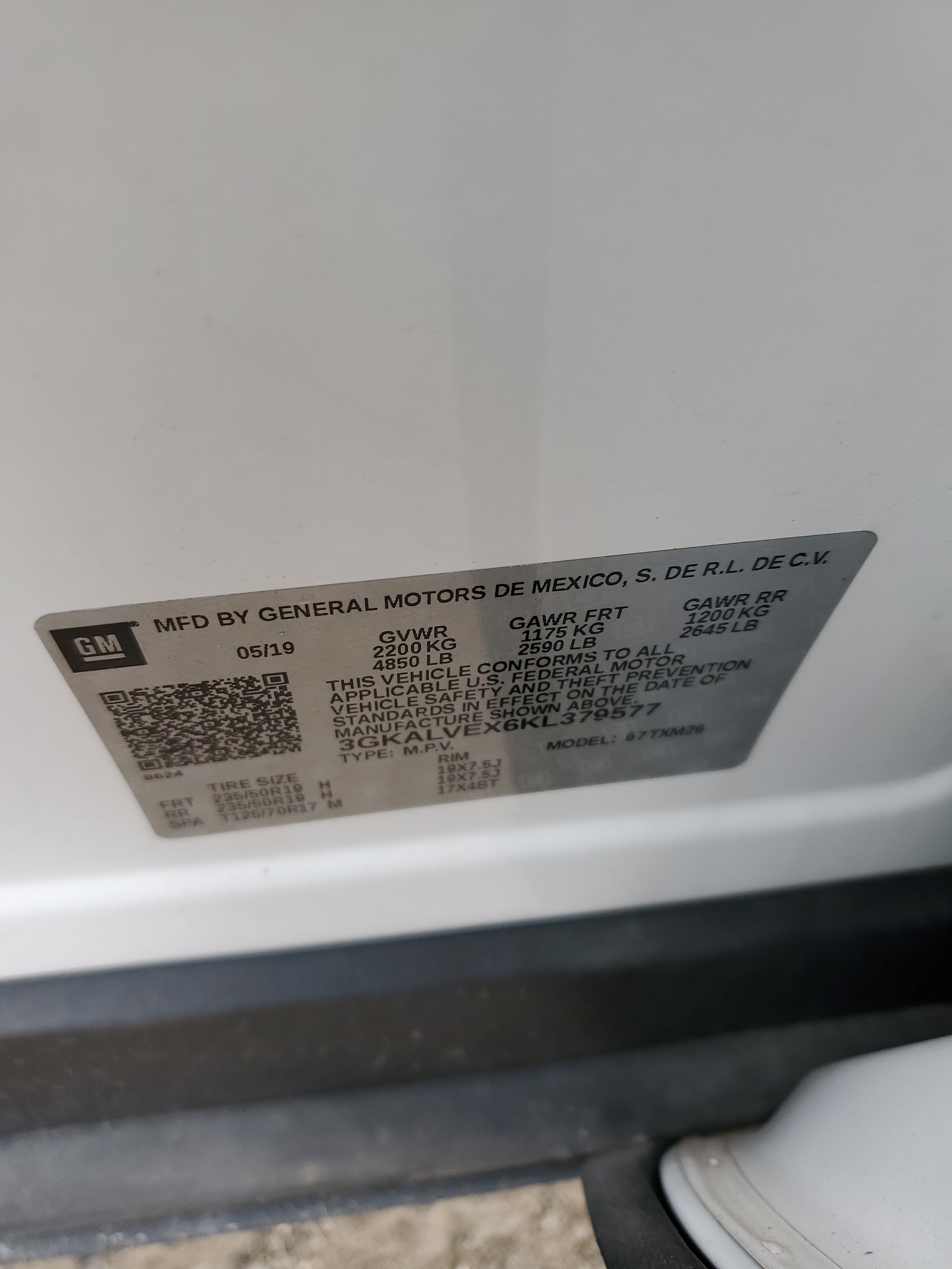 3GKALVEX6KL379577 2019 GMC Terrain Slt