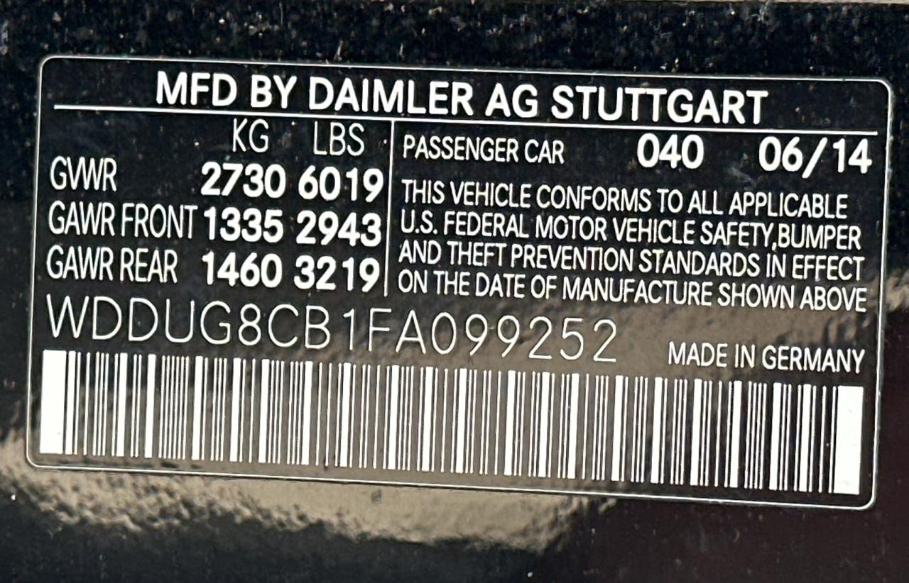 WDDUG8CB1FA099252 2015 Mercedes-Benz S 550