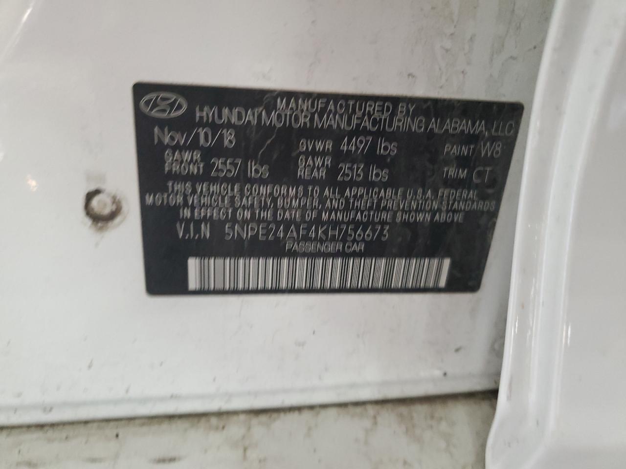 5NPE24AF4KH756673 2019 Hyundai Sonata Se