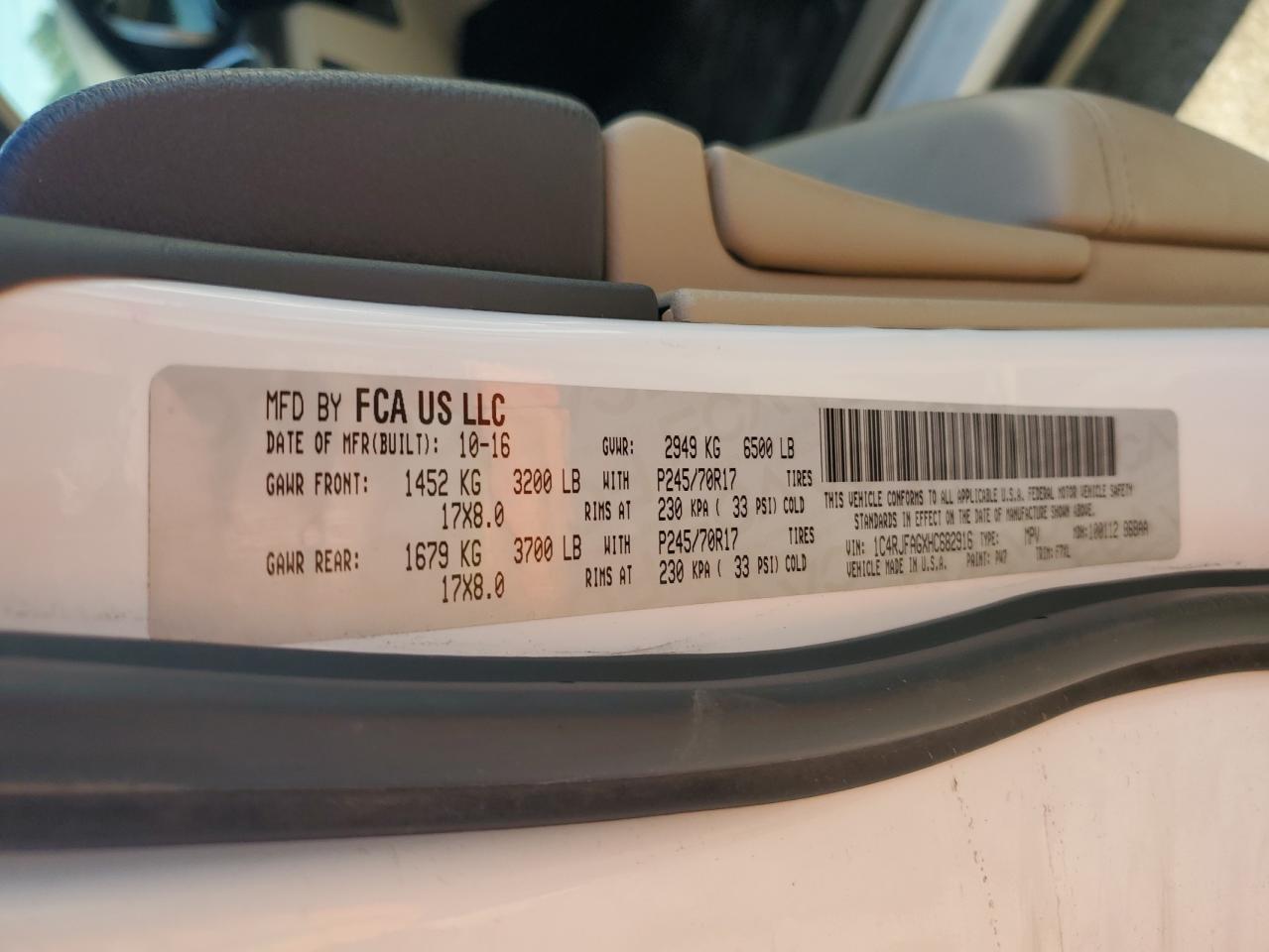 2017 Jeep Grand Cherokee Laredo VIN: 1C4RJFAGXHC682916 Lot: 56293574