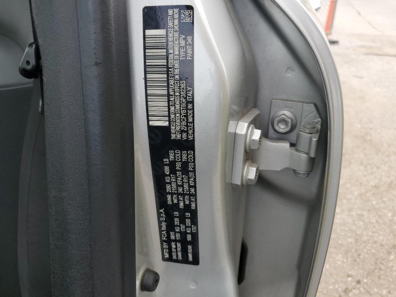 2016 Fiat 500X Easy VIN: ZFBCFYBT6GP382363 Lot: 52877274