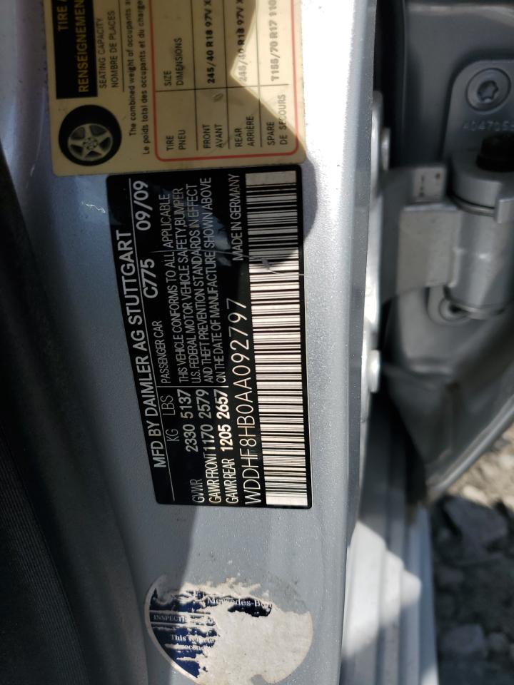 2010 Mercedes-Benz E 350 4Matic VIN: WDDHF8HB0AA092797 Lot: 55609764