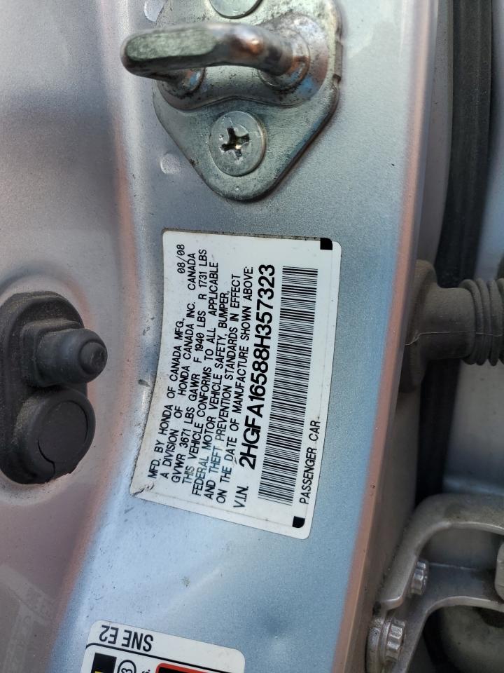 2008 Honda Civic Lx VIN: 2HGFA16588H357323 Lot: 53423544
