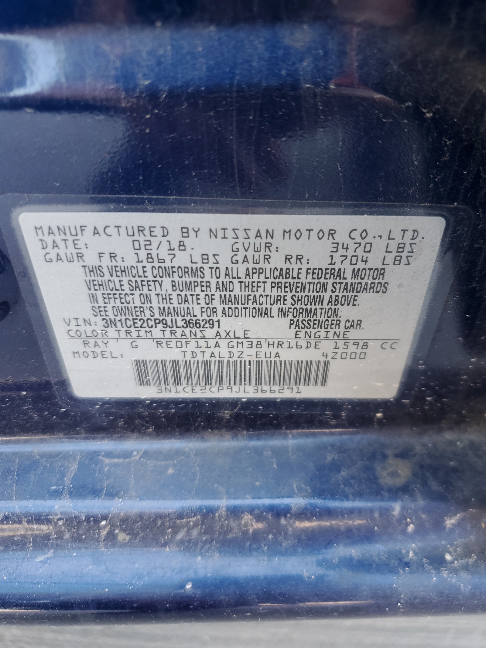 2018 Nissan Versa Note S vin: 3N1CE2CP9JL366291