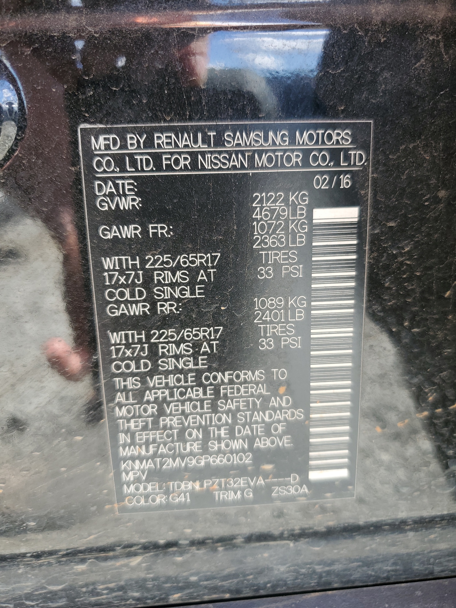 KNMAT2MV9GP660102 2016 Nissan Rogue S