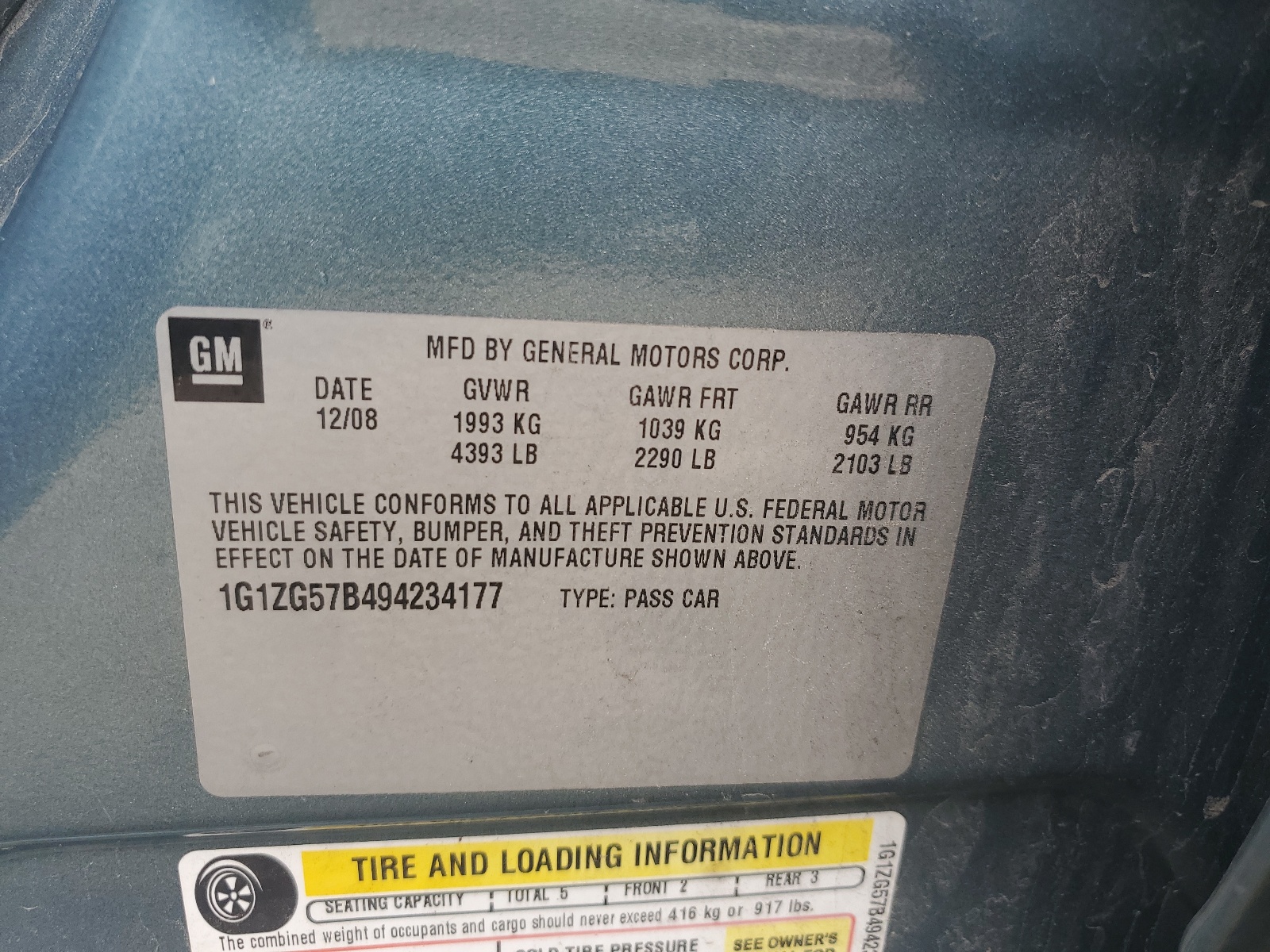 1G1ZG57B494234177 2009 Chevrolet Malibu Ls