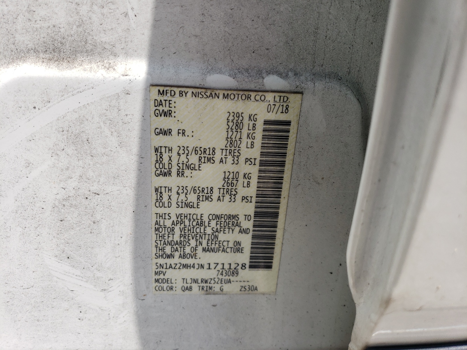 5N1AZ2MH4JN171128 2018 Nissan Murano S